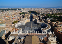 Photo Vatikan, der Petersplatz von der Kuppel des Dom